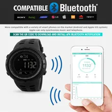SKMEI Men font b Smart b font font b Watch b font Bluetooth Pedometer Calories Chronograph