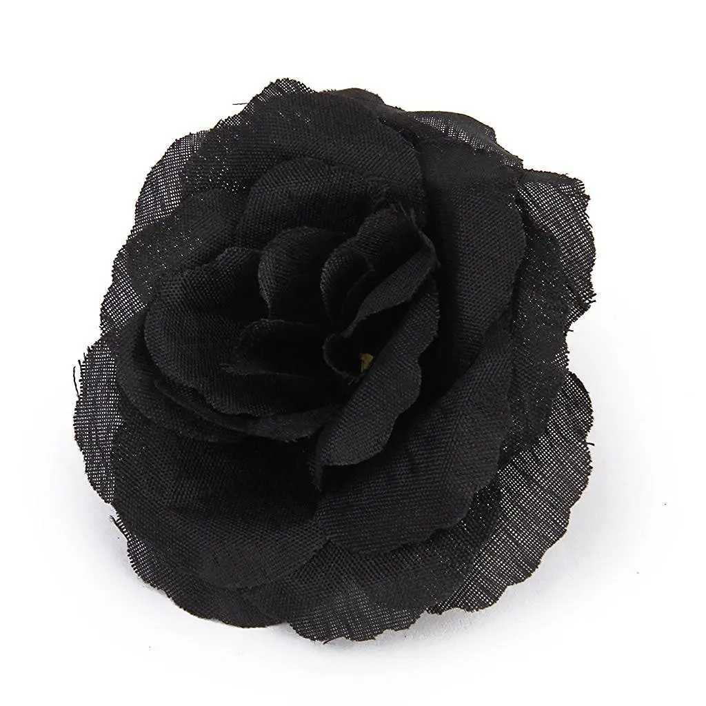 HOT GCZW 20 Pcs Black Rose Artificial Silk Flower Party Wedding House