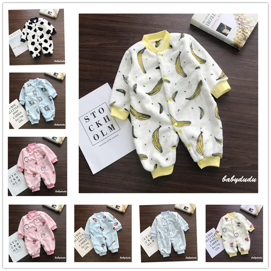 

Flannel Baby's Sets Full Sleeve Infant Romper Bodysuits Boys Girls Newborn 0-2 Years Autumn Winter Sleepwear Clothes Sets