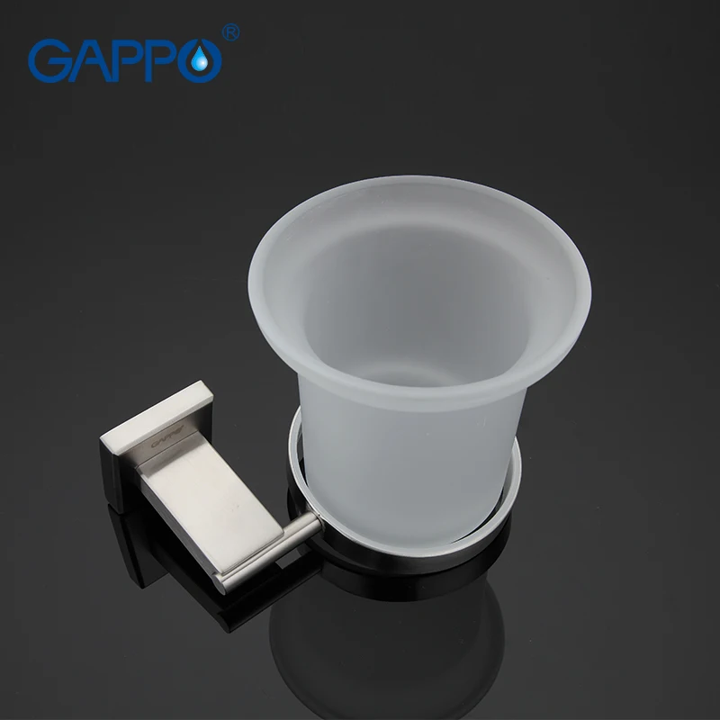 Günstig GAPPO Bad Wc bürstenhalter Edelstahl Wand Montiert Einzigen Pinsel Glas tasse Halter Bad Hardware Zubehör