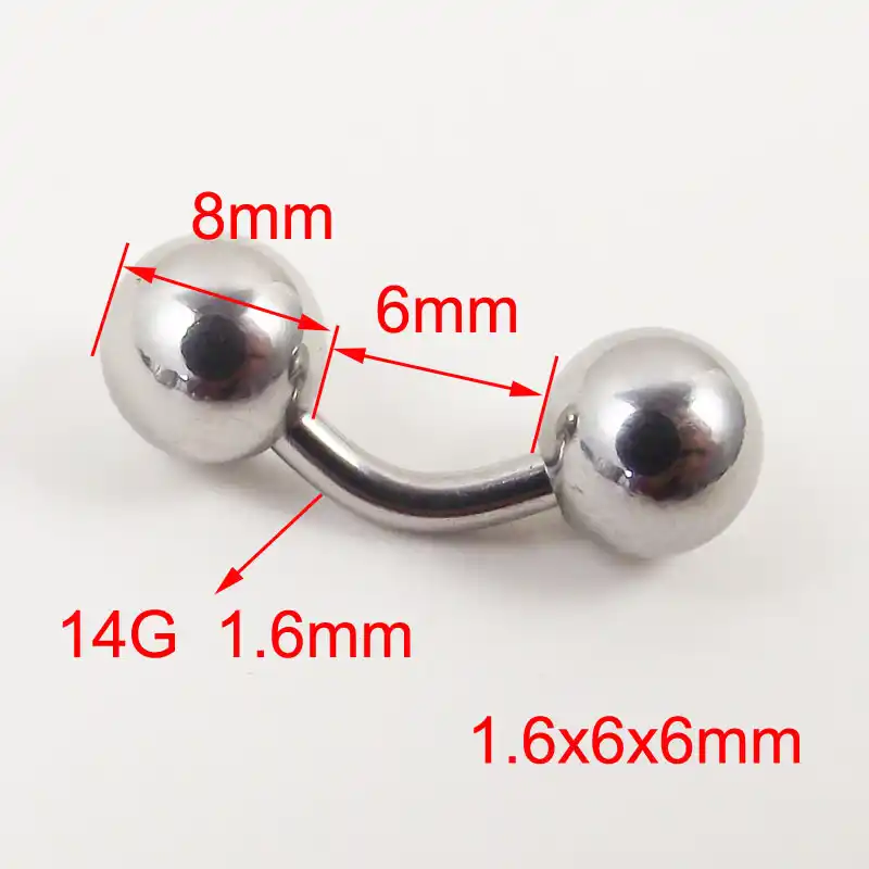 Pair Titanium Steel genital piercing Straight Barbell Rings tragus Ear Piercing