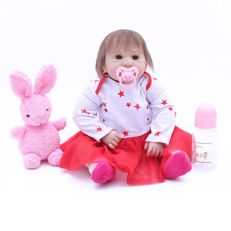 Кукла реборн OtardDolls красивая девушка Реалистичная на ощупь 43 см силиконовая