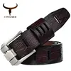 COWATHER 2022 QUALITY cow genuine luxury leather men belts for men strap male pin buckle BIG SIZE 100-130cm 3.8 width QSK001 ► Photo 1/6