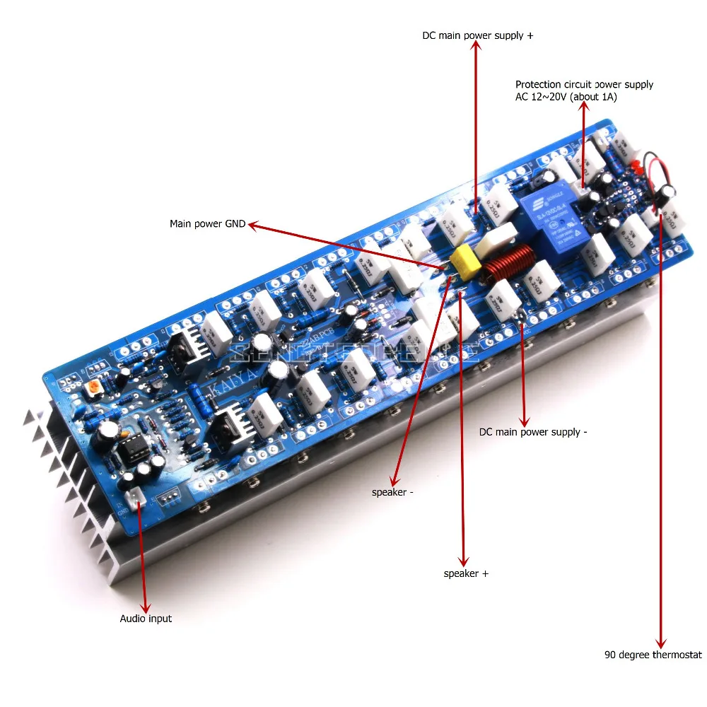 Собранная мощная Плата усилителя 1200 Вт/моноусилитель с радиатором
