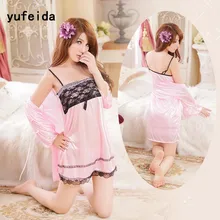YUFEIDA женская ночная рубашка пижама пикантное ночное белье Спальные Халаты женские пижамы платье Ночная рубашка женская домашняя одежда