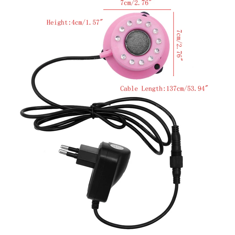 1 шт., красочный мини-погружной светильник, 12 светодиодов, воздушный занавес, пузырьки, аксессуары для аквариума, штепсельная вилка европейского стандарта