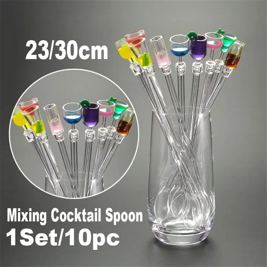

Mixing Cocktail Spoon With Long Handle Ice Spoon Coffee Spoon Tea Home Kitchen Tableware Spoons 23/30CM Bar Tool Bartender Tools
