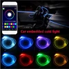 6M rvb ambiant Fiber optique atmosphère lampes voiture intérieur lumière ambiante décoratif tableau de bord porte télécommande ou App contrôle ► Photo 3/6