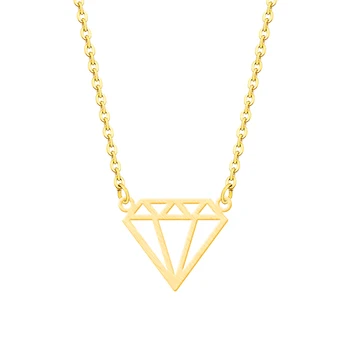 

10PCS Elegant Geometric Triangle Origami Cone Shape Diamante Shape Necklaces for Women Stainless Steel Chain Female Jewelry