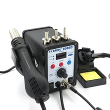 Тепловая пушка паяльная станция Saike 8586D цифровая паяльная станция и паяльник 2 в 1 220 В электроинструменты Электрические