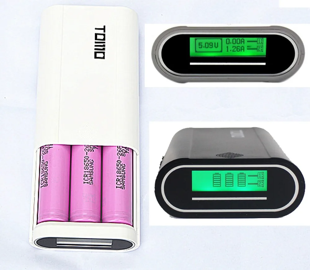TOMO multi function power bank box 18650 lithium battery charger case