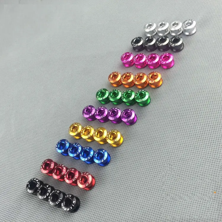 

4pcs bicycle single chainring screw MTB Crankset Bolts Nuts for Fixed Gear Track M8