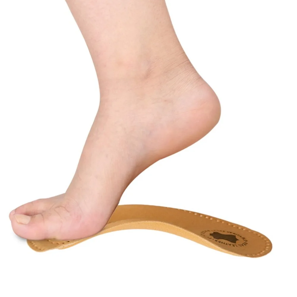 

Men Women Shoes Anti-Slip Half Cow Leather Insole Flat Foot Orthotic Insoles Arch Support Half Shoe Pad Foot Care Accessories
