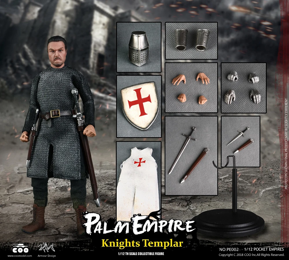 1/12 POCKET EMPIRES HOSPITALLER KNIGHT/TEMPLAR KNIGHT/ TEUTONIC KNIGHT PE001 PE002 PE003 Ancient knight figure Collection