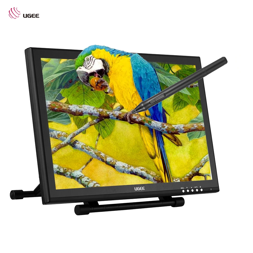 

Ugee 1910B 19" 5080LPI Graphics Drawing Tablet TFT LCD TScreen Monitor Display Stand Pressure Sensitivity 2048 Level For US Plug