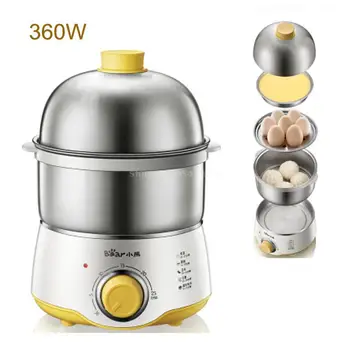 

Home Egg Boilers Double Stainless Steel Electric Egg Cooker Kitchen Cooking Appliances Steamer 30 Mins Knob Timing A07U1