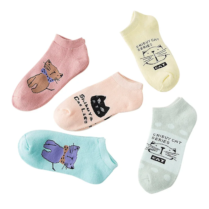 

Winter Thickening plus velvet Socks Women cotton Plush Keep Warm ladies funny cute cat hosiery Star Stripe Casual short socks