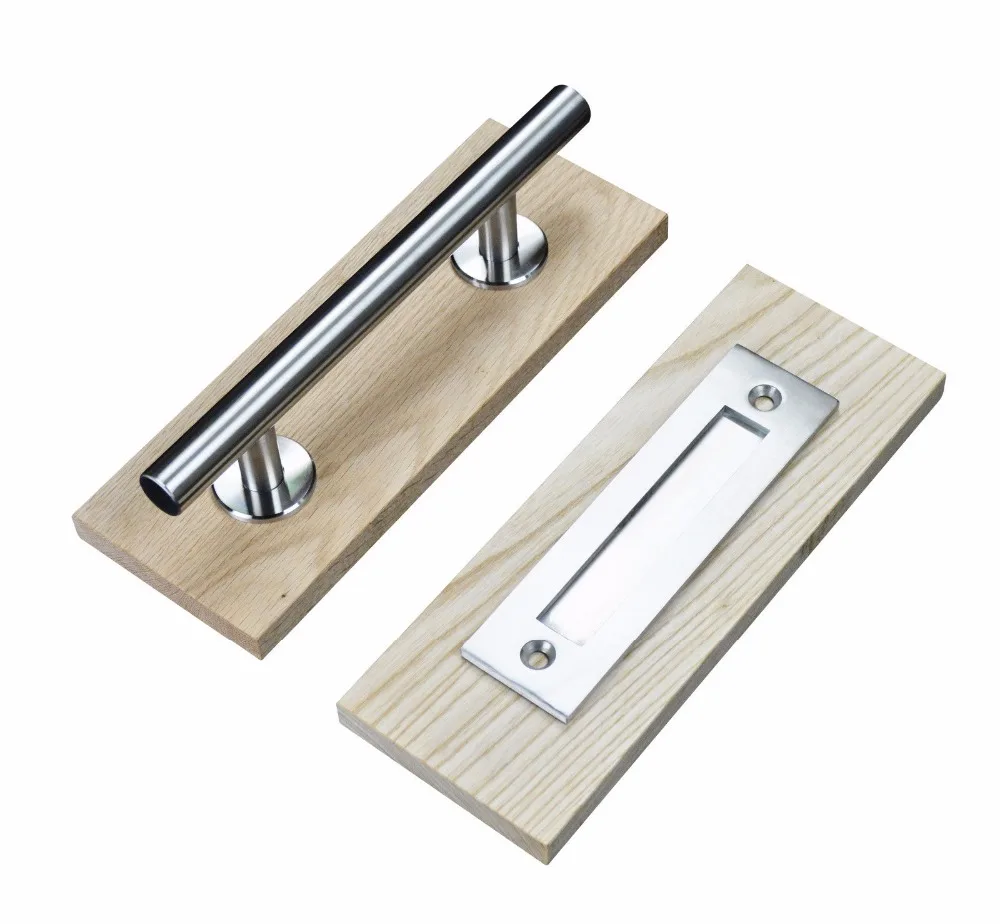 Brushed Stainless Steel Sliding Barn Door Handle Wood Door Handle Two