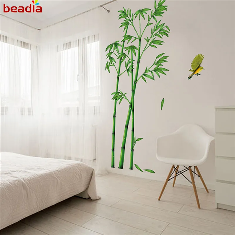 Buy 60*90cm Vinyl PVC Green Bamboo Wall Stickers home decorations living