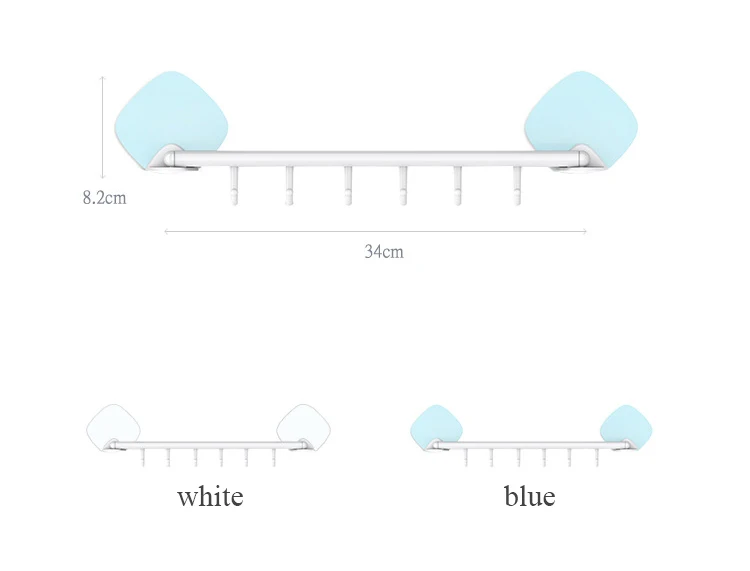 Luluhut бесшовные клейкие крючки на присосках 6 крючков Крючок для ванной комнаты ключница для стены пластиковая вешалка для полотенец крепкие крючки для полотенец