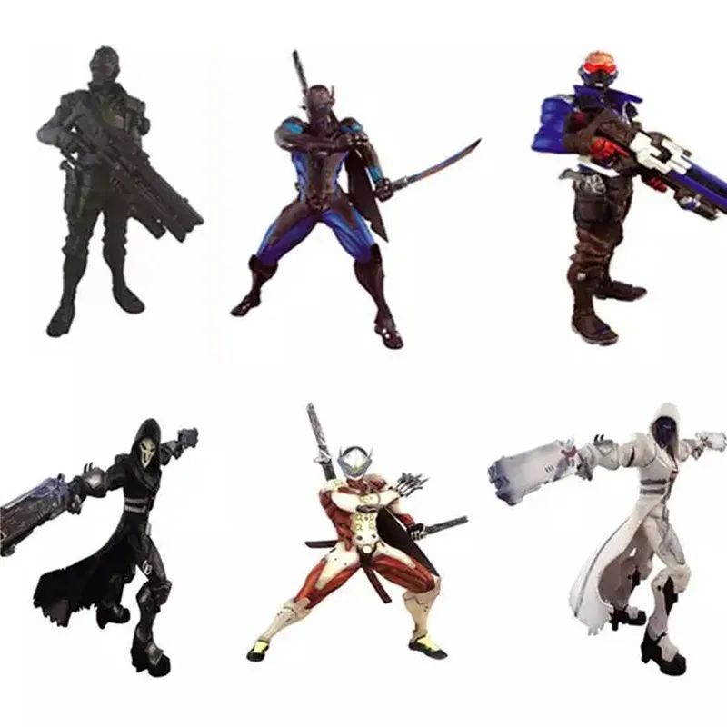 

1pc/lot Christmas Toy Gift New Shooting Games Over Watch Action Figure Collection OW Reaper GENJI Soldier 76 Model Decorations