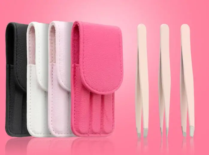 30sets 3pcs Set Stainless Steel Eyebrow Tweezer Set 9.6cm Slant Tip