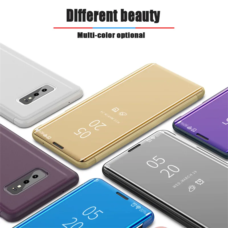 Умный зеркальный флип чехол для телефона Samsung Galaxy S10 S9 S8 S7 S6 Edge Plus S10E Прозрачный Note 9