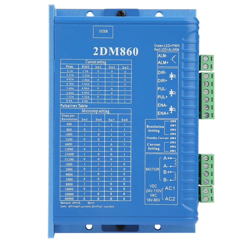 

2DM860 Stepper Motor Controller Driver For CNC Router Engraving Machine