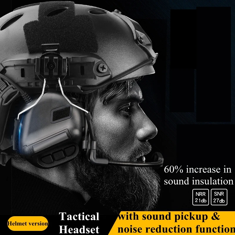 

Tactical Headsets Sound Pickup Noise Reduction Military Shooting Headset CS Wargame Helmet Headset Hunting Protective Headphone