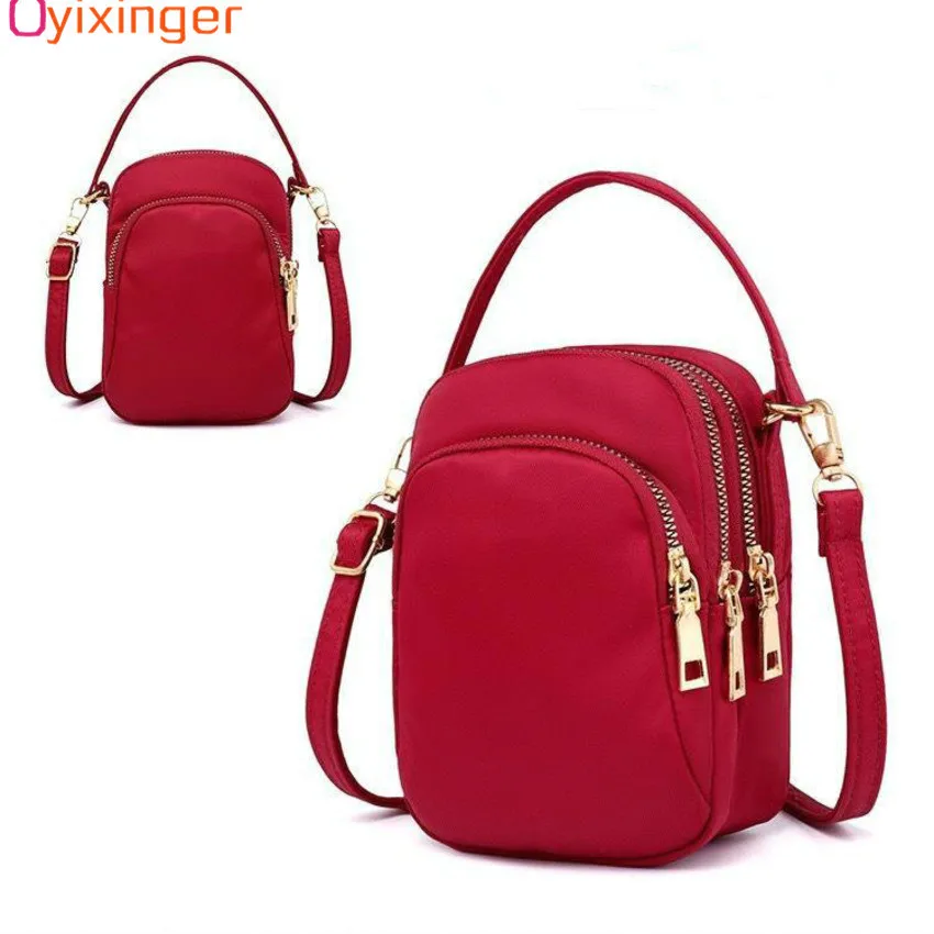 

Oyixinger Female Casual Nylon Mini Bag Fashion Girl Messenger Bags Woman Crossbody Girls Cute Zipper Satchel Small Travel Bags