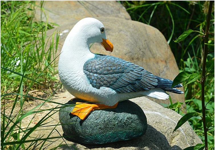 Открытый Чайка Птица статуя украшение для дома ремесла животных садовые полимерные моделирование птица скульптура статуя