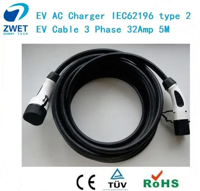 Zwet Ev Charger Iec 62196 2 Mode 3 Type 32 Amp Three Phaseev Zwet Ev Charger Iec 62196 2 Mode 3 Type 32 Amp Three Phaseev Charging Station Ac Cable Phase 5m