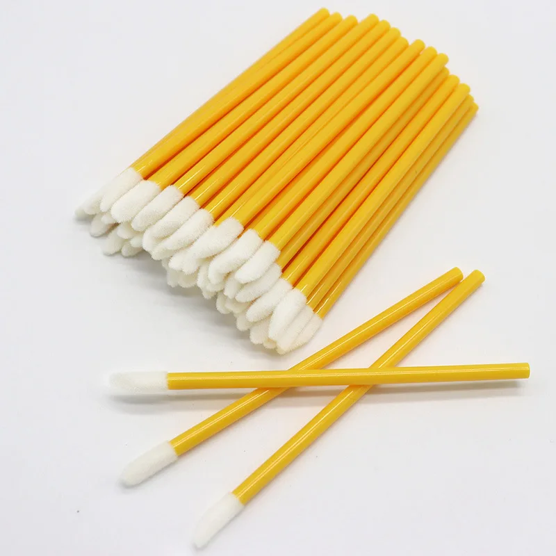 50pcs Yellow 50 шт. набор кисточек для макияжа Maquillage тушь для ресниц палочки для губ кисть для чистки ресниц одноразовые кисти для макияжа аппликаторы - Handle Color: 50pcs Yellow