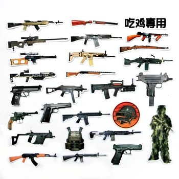 

32 PCS Game PUBG stickers Spetsnaz helmet Playerunknown's Battlegrounds sticker 98K AWM Ghillie Suit laptop stickers