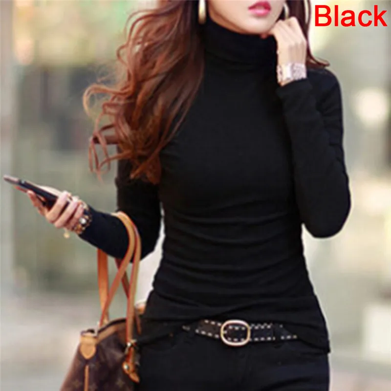 Женские блузки с высоким воротником и длинным рукавом для девочек|shirt feminina|sleeve