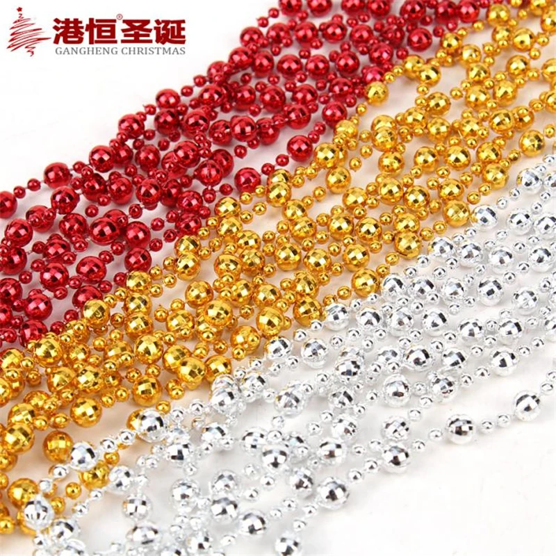 2.4m Christmas Tree Hanging Decoration Plating Mirror Bead String Chain
