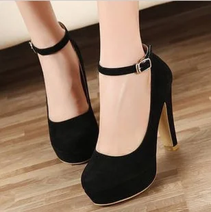 matte black high heels