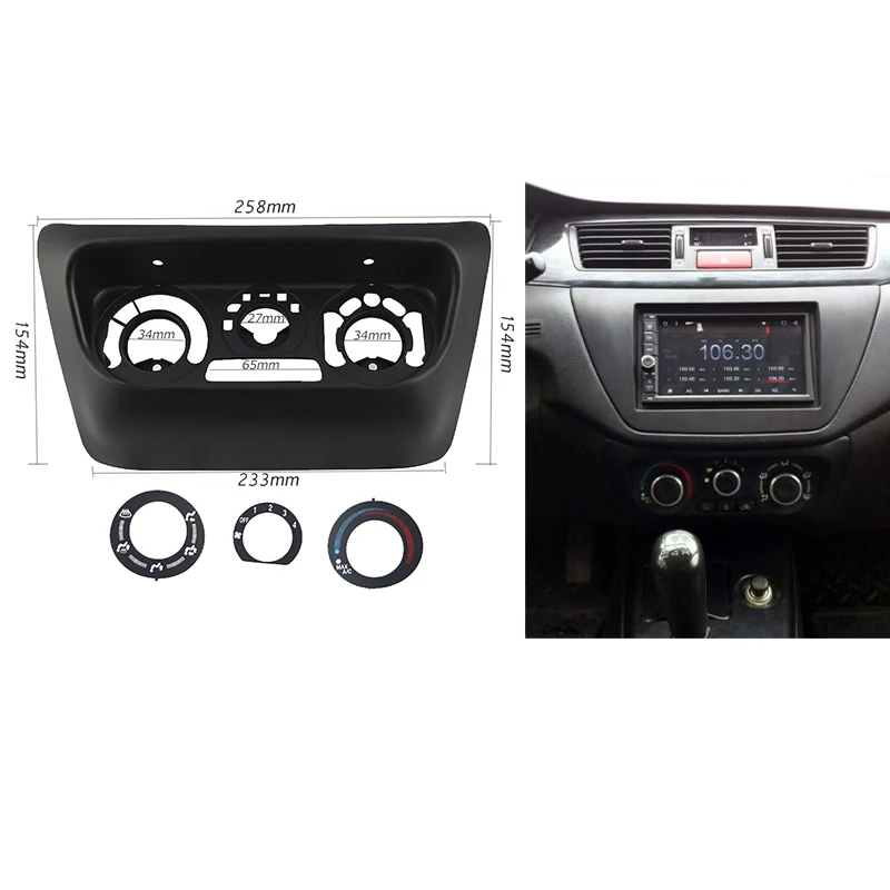 

ITYAGUY Hight quality Dashboard Fascia Panel Frame for Mitsubishi Lancer IX 2006 AC Control Accessories ABS Plastic Black Panel