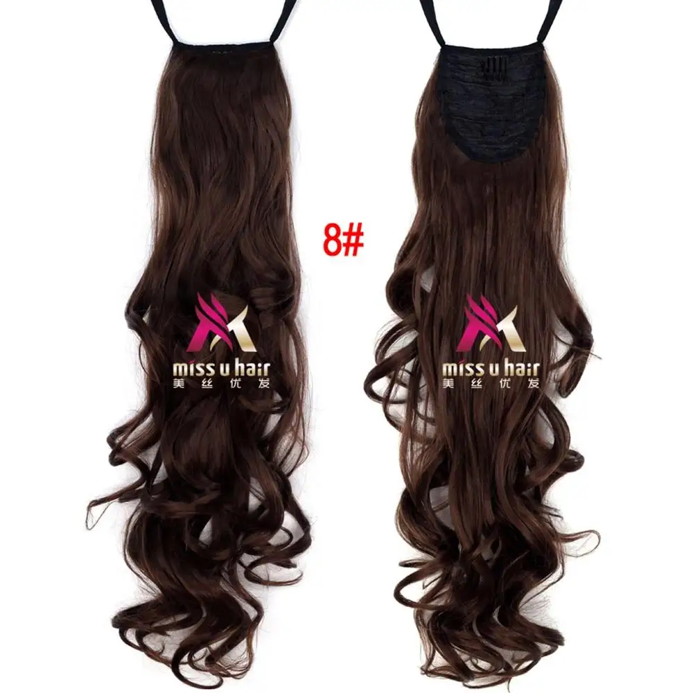 Miss U волосы 2" 60 см синтетическая длинная фигурная лента шнурок конские хвосты вечерние парик для хеллоуина клип в наращивание волос - Цвет: P4-A10