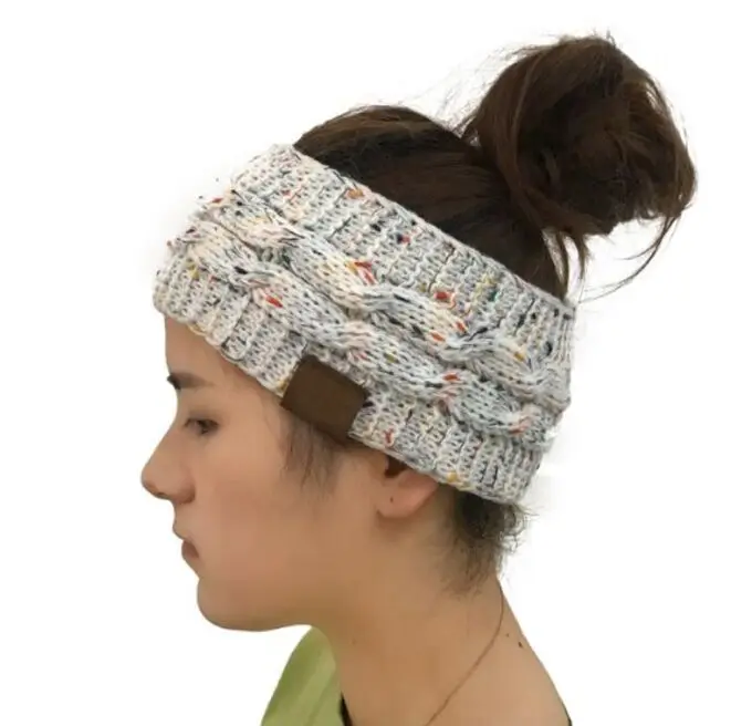 XEONGKVI/Новинка года, вязаная повязка для волос, брендовые зимние шапки с пустой головой, вязаные шапки для женщин и девочек, 56-60 см - Цвет: point white