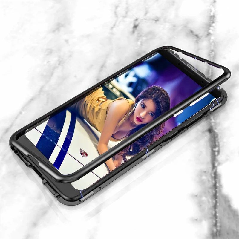 Магнитный металлический чехол для телефона для OnePlus 7 Pro 6T 7T чехол s Закаленное стекло задняя крышка для One plus 6 7 6T 7T Pr Роскошный Металлический Чехол