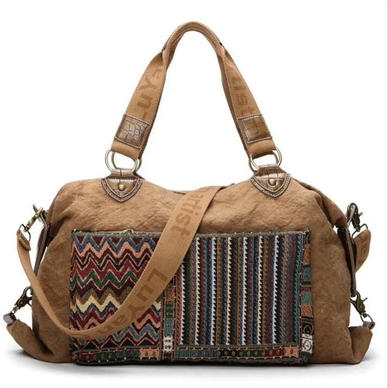 

New Hop Sale 2017 Vintage Women Handbags Personality National Wind Cotton Linen Big Bag Multi-Function Lady Messenger Bag A128