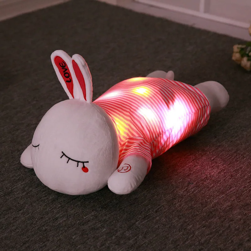 Креативный светящийся светодиодный Bluetooth музыкальный полярный медведь, мягкие животные плюшевые игрушки, красочный светящийся медведь, рождественский подарок для детей - Цвет: rabbit-pink
