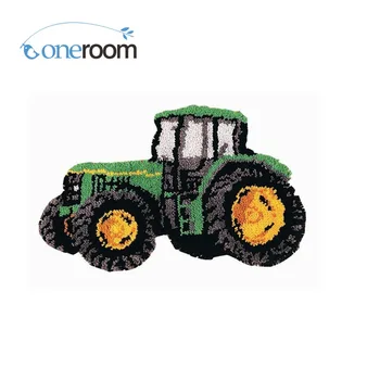 

ZD631 Tractor Hook Rug Kit DIY Unfinished Crocheting Yarn Mat Latch Hook Rug Kit Floor