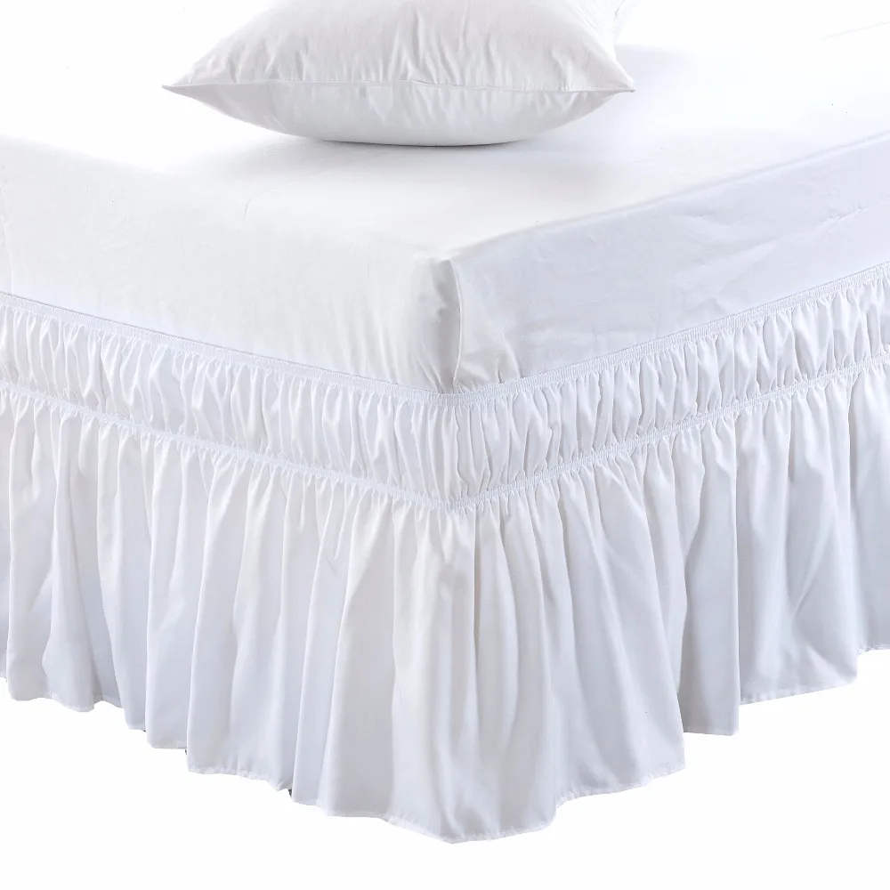 Wrap Around Bed Skirt Elastic Bed Ruffles Easy Fit Easy Off Fade