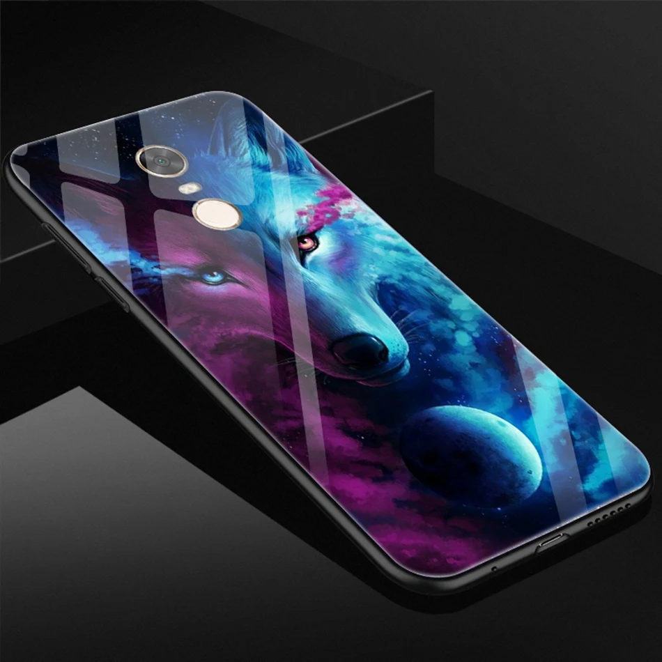 REAOOM Tempered glass phone case for RedMi 5 Plus luxury animal pattern case for Xiaomi RedMi Note 5 pro 4X Mi A1 Mi8 back cover (10)