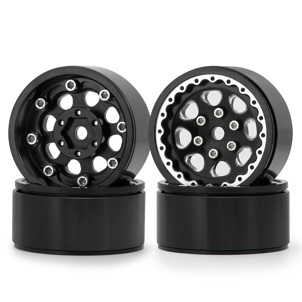 

RC 1:10 Scale Crawler CNC metal Wheel 1/10 Beadlock 1.9 inch Truck Rims Wheels w/ hubs For RC Crawler SCX10 D90 TRX-4