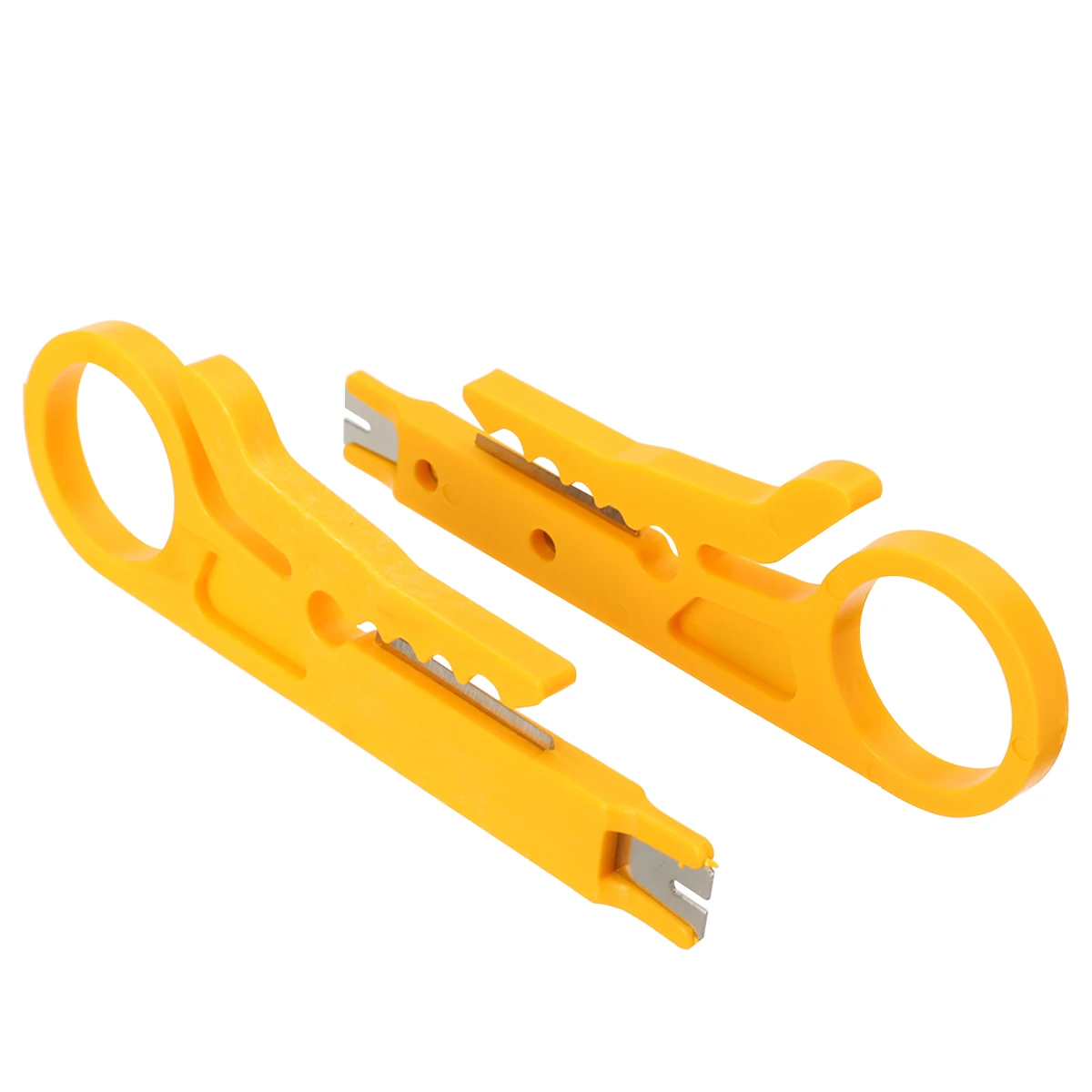 2pcs Mini Stripper Yellow Cable Stripper Cutter Network Cable Wire Pliers Cable Cutter Stripper Punch Down Tool