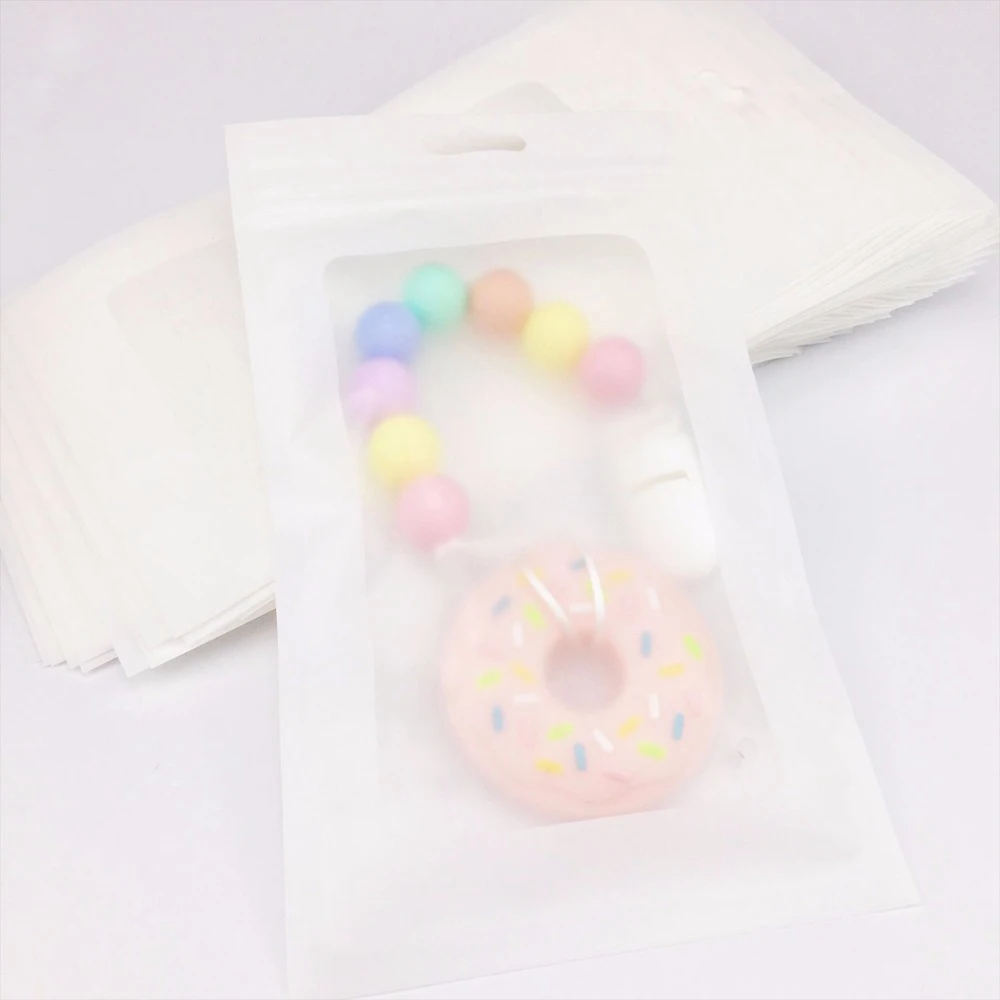 

Plastic Bags White 10pcs 19.5x11.5cm Display Bags BPA Free Baby Silicone Beads Package Jewelry Crafts Decoration Pendant Bags
