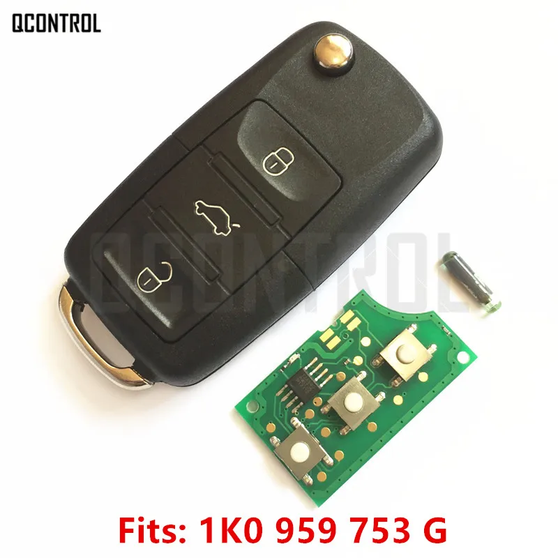 QCONTROL Автомобильный Дистанционный Ключ DIY для VW/VOLKSWAGEN CADDY/EOS/GOLF/JETTA/SIROCCO/TIGUAN/TOURAN 1K0959753G/5FA009263-10